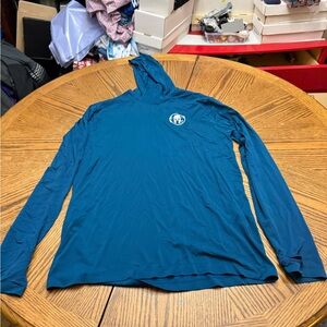 Craft Teal Blue Hooded Long Sleeve Top